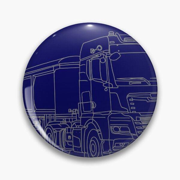 Item preview, Heavy Dump Truck Line Art Illustration with blue background designed and sold by ElceMare.