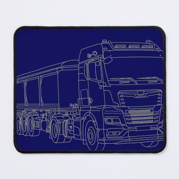Item preview, Heavy Dump Truck Line Art Illustration with blue background designed and sold by ElceMare.