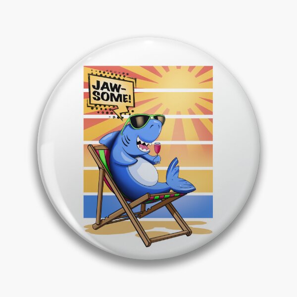 Item preview, Shark at the beach Jawsome designed and sold by LouPons.