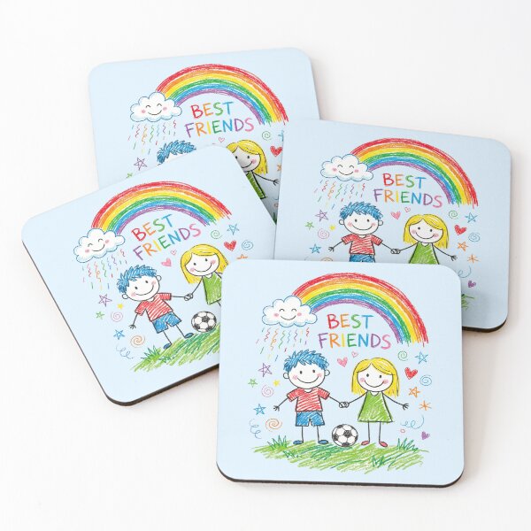 Item preview, Best Friends Forever Colorful Rainbow Kids Drawing designed and sold by WAMTEES.