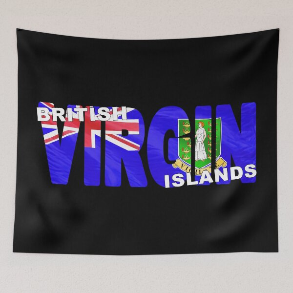 Item preview, BRITISH VIRGIN ISLANDS - Flag Flying in Wind cut to Letters Souvenir Sticker Shirt designed and sold by Adam Gormley.