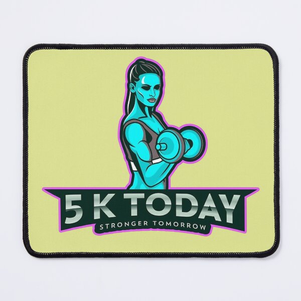 Item preview, 5k Stronger Tomorrow Mint Green Lady With Pink Outline Lifting A Weight designed and sold by LynnLLewis.