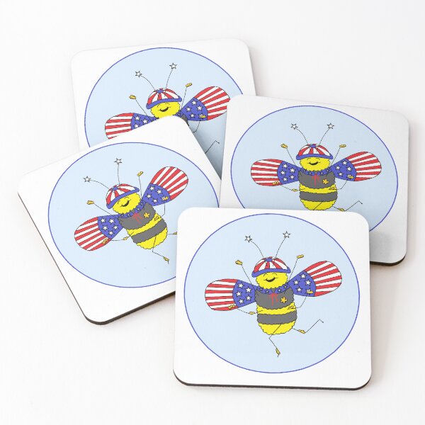 Item preview, Happy 4th of July Baby Bee Circle Die Cut designed and sold by JoyousArt4u.