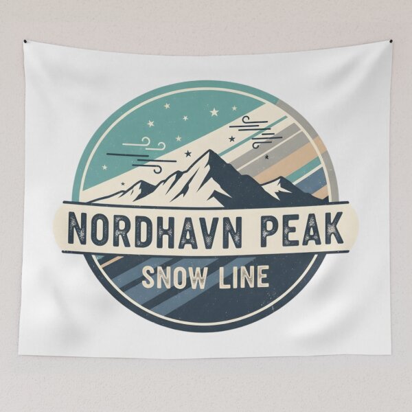 Item preview, Nordhavn Peak Snow Line – Vintage Mountain Badge designed and sold by aaljone007.