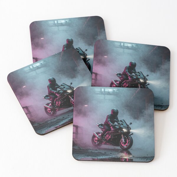 Item preview, "Neon City Dark Rider" motorcycle art designed and sold by JustBigggie.