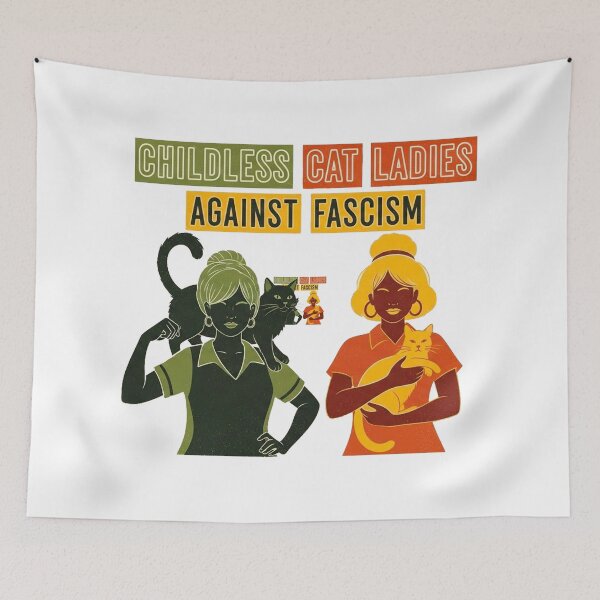 Item preview, Childless Cat Ladies Against Fascism Vintage designed and sold by Pollock.