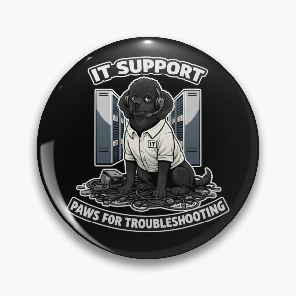 Item preview, Soporte de TI para caniches negros: Patas para la resolución de problemas designed and sold by Pulse & Paws | Pop Culture Tees and Stickers.