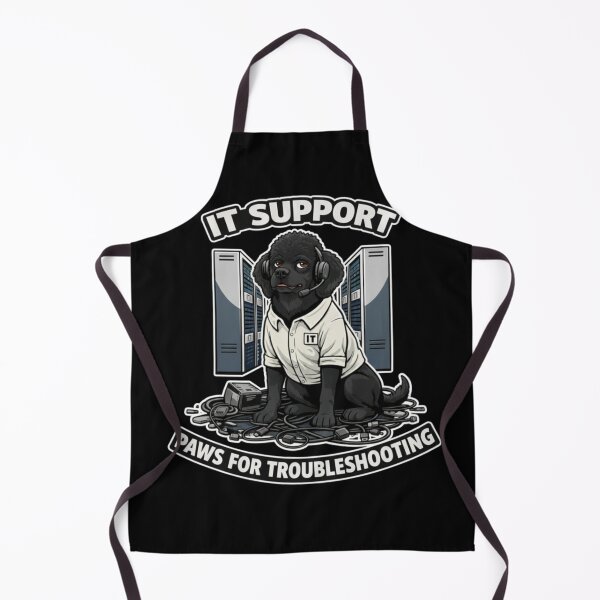 Item preview, Black Poodle IT Support - Paws for Troubleshooting Pun designed and sold by Pulse & Paws | Pop Culture Tees and Stickers.