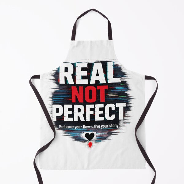 Item preview, REAL NOT PERFECT – Glitch Aesthetic Motivational Typography Design designed and sold by NomadUSArt.