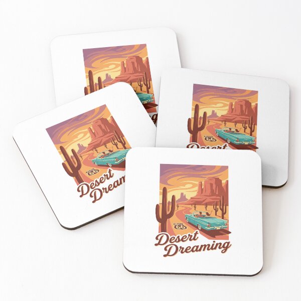 Item preview, Desert Dreaming Vintage Route 66 Road Trip Retro Travel Poster Southwest Art designed and sold by Maxbevier.