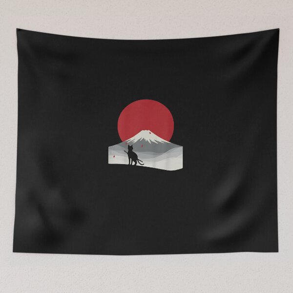 Item preview, Silent Ronin Cat – Crimson Moon designed and sold by yaginoie.