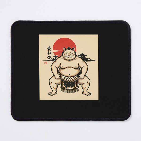 Item preview, Sumo Cat Warrior – Japanese Ink Art designed and sold by yaginoie.