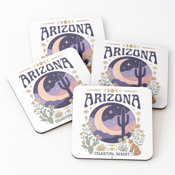 Item preview, Arizona Celestial Desert Moon Phases Saguaro Mystical Southwest Boho Art designed and sold by Maxbevier.
