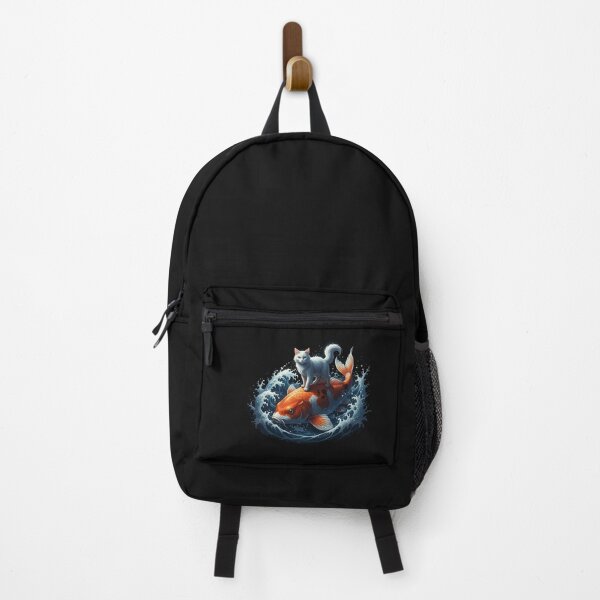 Item preview, Ukiyo-e Lucky Cat Riding Koi Fish designed and sold by yaginoie.