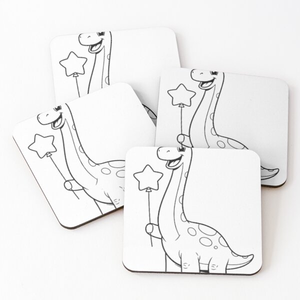 Item preview, Cute Dinosaur with Star Balloon Line Art designed and sold by Modern   design.