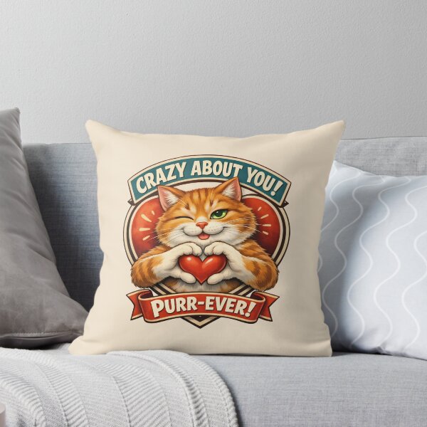 Item preview, Valentine Cat with Love Heart – Retro Romance designed and sold by memememescat.