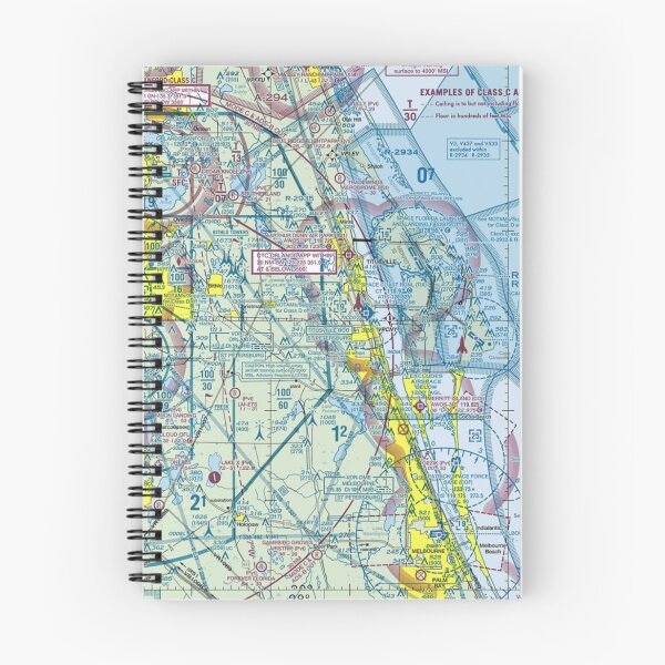 Item preview, space coast sectional chart KMLB KTIX valkaria airport designed and sold by PilotandPlane.