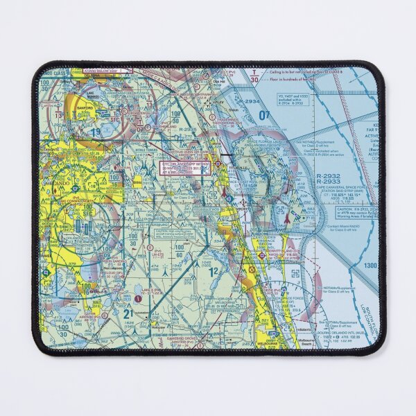 Item preview, space coast sectional chart KMLB KTIX valkaria airport designed and sold by PilotandPlane.