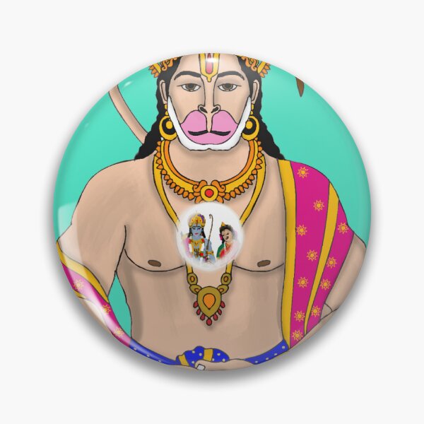 Item preview, Lord Hanuman Artwork – Powerful Hindu Monkey God designed and sold by Harshit_Digital_Arts.