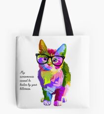 Hipster Kitten Cat Tote Bag
