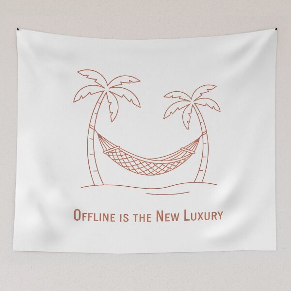Item preview, Hammock Between Palm Trees Minimalist Line Art with Quote designed and sold by homydesign.