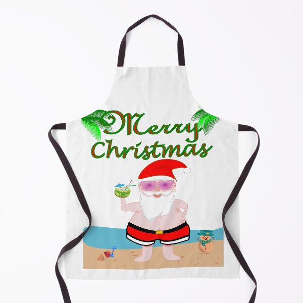 Item preview, Merry Christmas with Santa at the beach enjoying a tropical holiday designed and sold by Verle-art.