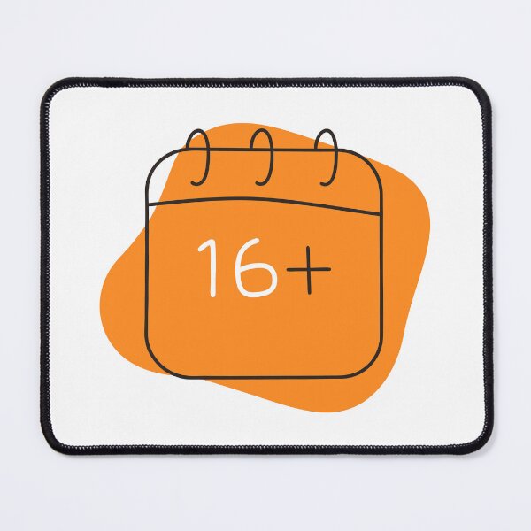 Item preview, 16+ Sixteen Plus Age Rating - Orange Calendar Doodle Icon designed and sold by Taanva.