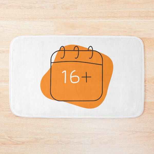 Item preview, 16+ Sixteen Plus Age Rating - Orange Calendar Doodle Icon designed and sold by Taanva.