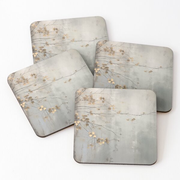 Item preview, Wabi sabi and japandi style inspired grey and gold abstract nature designed and sold by filigreedigital.