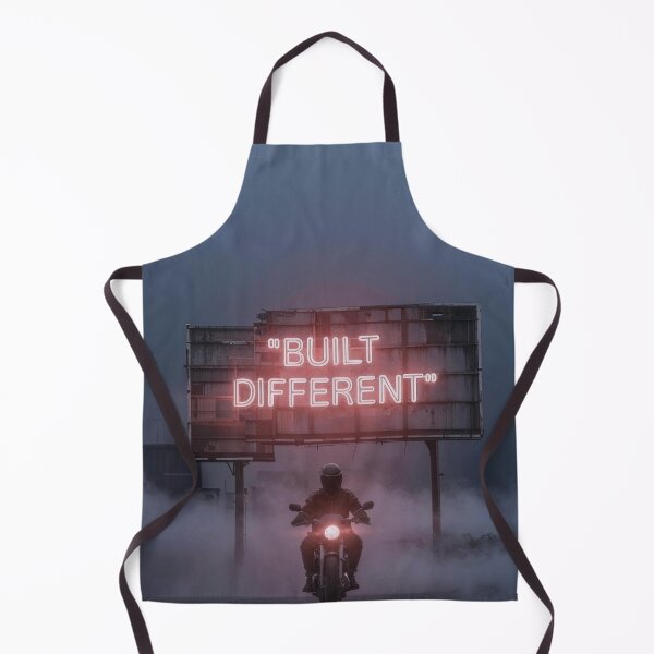 Item preview, “Built Different – Cyberpunk Motorcycle Neon” designed and sold by JustBigggie.
