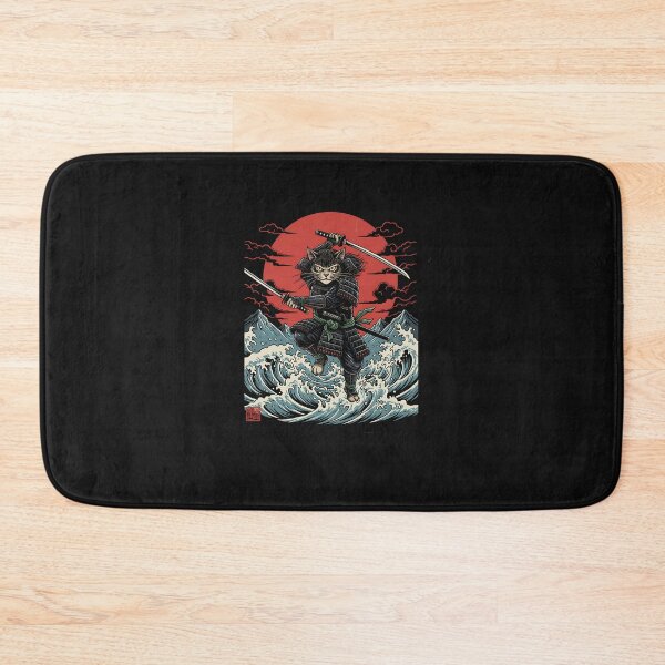 Item preview, Ukiyo-e Samurai Cat – Wave Battle Art designed and sold by SWEET-TINAPAY.