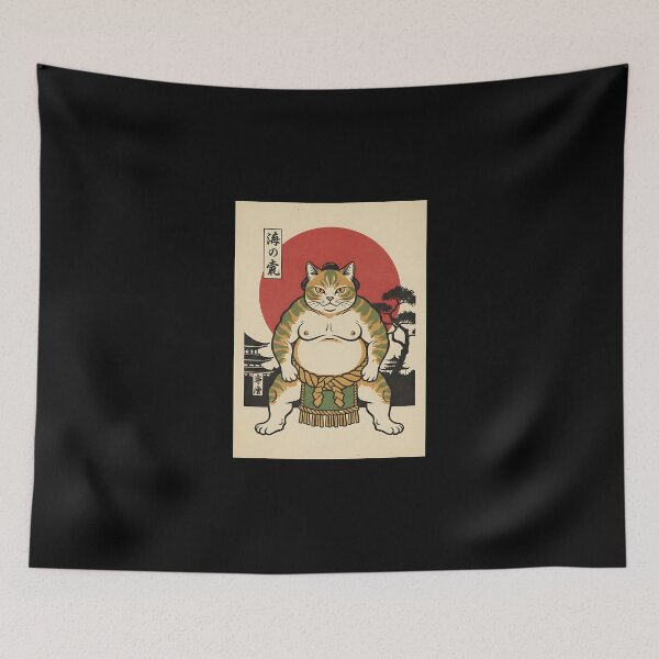 Item preview, Ukiyo-e Sumo Cat – Powerful Japanese Art designed and sold by SWEET-TINAPAY.