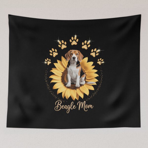 Artikelvorschau, Beagle-Mama Sonnenblume mit Hundepfote zum Muttertag entworfen und verkauft von AsteriskDatBArt.