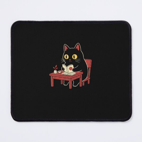 Item preview, Vintage Black Cat Reading Book Art designed and sold by SWEET-TINAPAY.