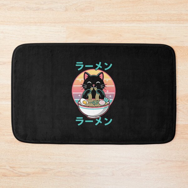 Item preview, Anime Cat Eats Ramen Retro Kawaii Ramen Cat designed and sold by SWEET-TINAPAY.