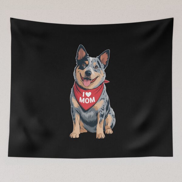 Item preview, I Love Mom Blue Heeler Lover Dog Mother's Day designed and sold by AsteriskDatBArt.