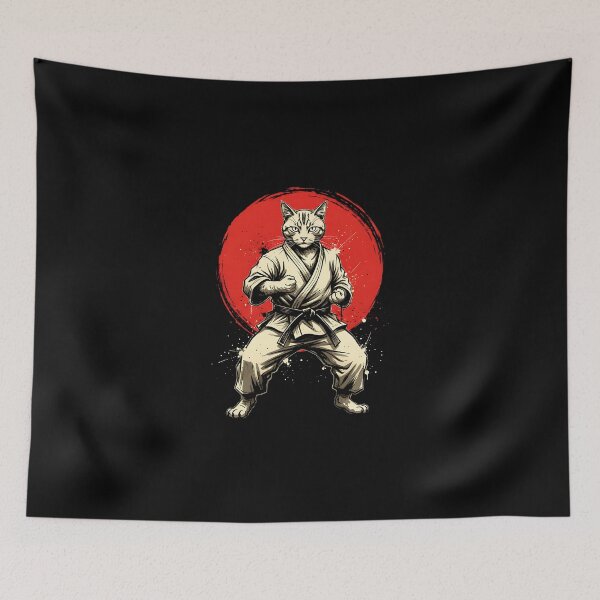 Item preview, Cat Karate Judo Japan Japanese Flag Funny Graphic  designed and sold by SWEET-TINAPAY.