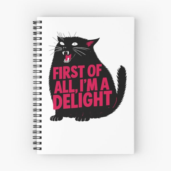 Item preview, First of All I'm a Delight Roaring Black cat Sarcastic Cat designed and sold by first-shirt ⭐ ⭐ ⭐ ⭐ ⭐.