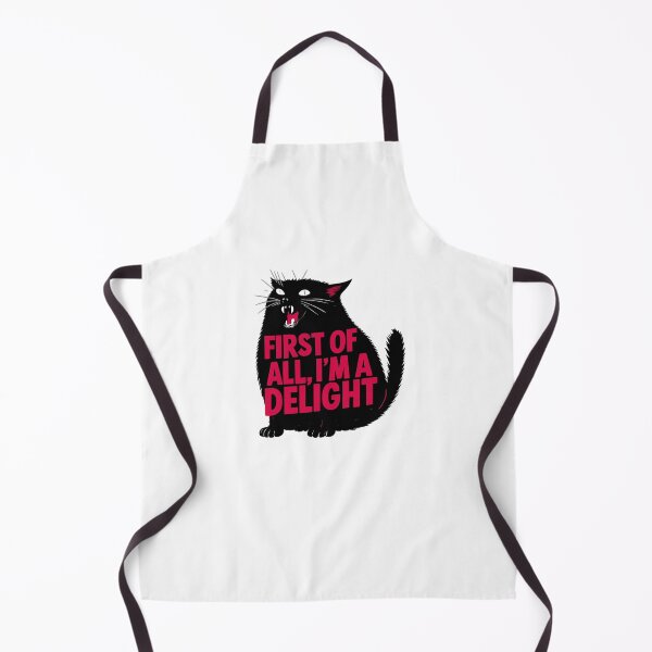 Item preview, First of All I'm a Delight Roaring Black cat Sarcastic Cat designed and sold by first-shirt ⭐ ⭐ ⭐ ⭐ ⭐.