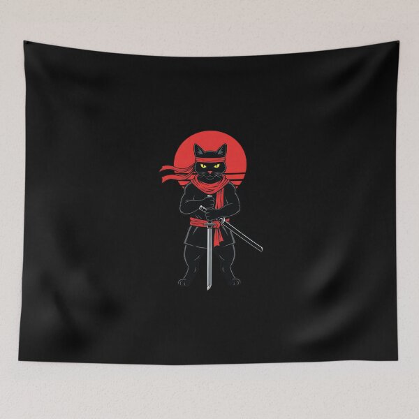 Item preview, Cat Ninja Samurai Japan Japanese Flag Kawaii Funny Graphic  designed and sold by SWEET-TINAPAY.