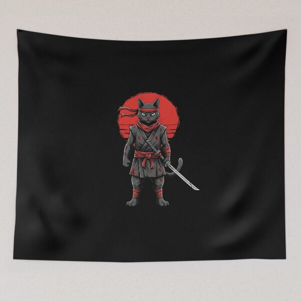 Item preview, Cat Ninja Samurai Japan Japanese Flag Kawaii Funny Graphic  designed and sold by SWEET-TINAPAY.