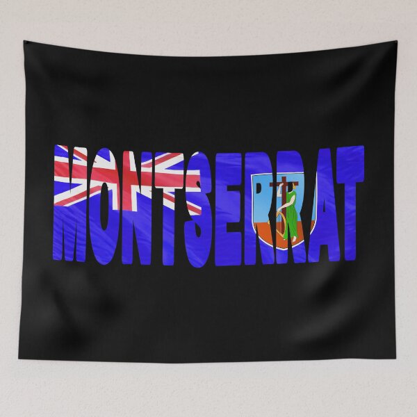Item preview, MONTSERRAT - Flag Flying in Wind cut to Letters Souvenir Sticker Shirt designed and sold by Adam Gormley.