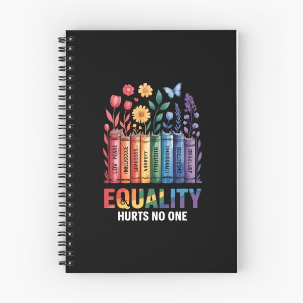 Item preview, Equality Hurts No One Book Flower Rainbow Pride Month LGBTQ designed and sold by EllenJast.