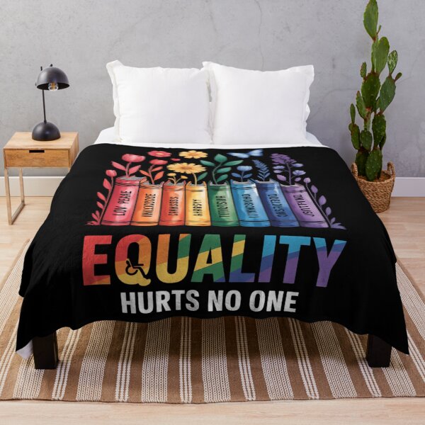 Item preview, Equality Hurts No One Book Flower Rainbow Pride Month LGBTQ designed and sold by EllenJast.
