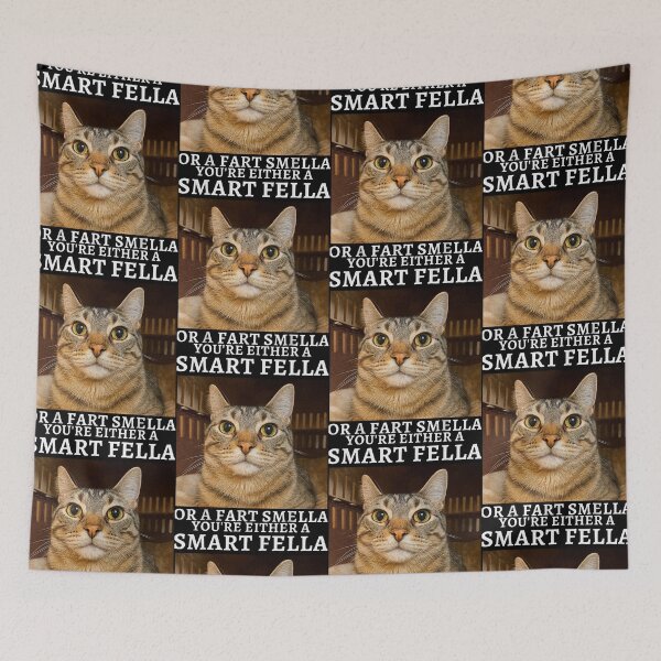Item preview, You're Either A Smart Fella Or A Fart Smella Funny Cat Meme Lover designed and sold by jakaun.