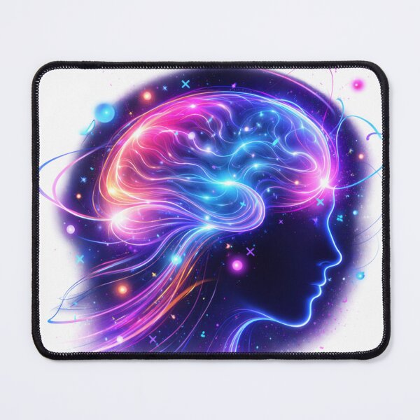 Item preview, Neon Mindscape – Futuristic Abstract Human Head Digital Art designed and sold by NomadUSArt.
