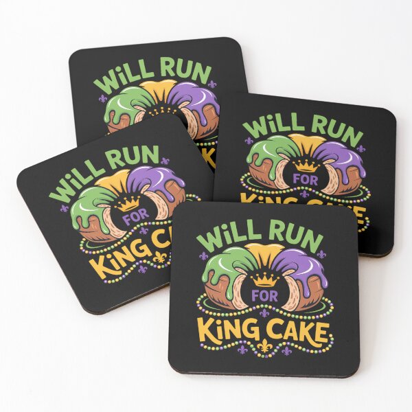 Item preview, Mardi Gras Running Will Run for King Cake Funny Runner designed and sold by CruelShadesSt.