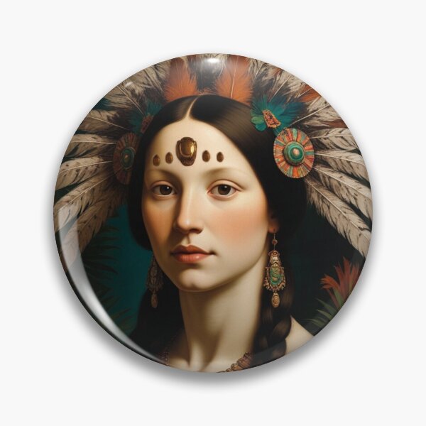Item preview, Meso Lisa – Renaissance Portrait Reimagined in a Mesoamerican Art Style designed and sold by TheOuroborean.