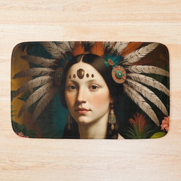 Item preview, Meso Lisa – Renaissance Portrait Reimagined in a Mesoamerican Art Style designed and sold by TheOuroborean.