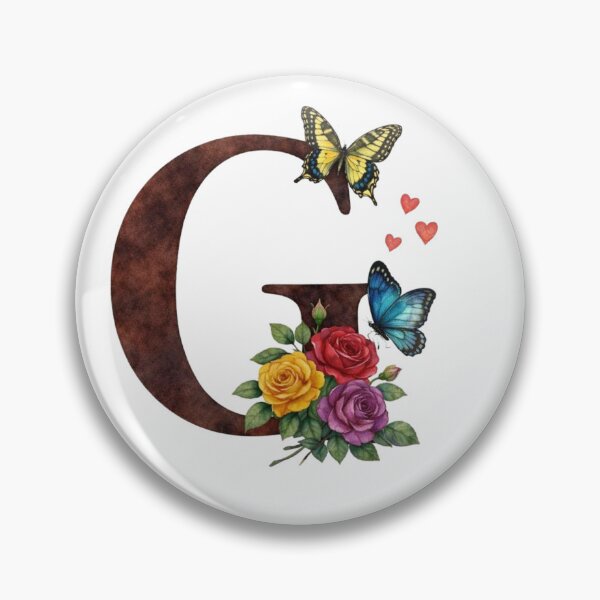 Item preview, Alphabet G with flowers and butterflies designed and sold by Shandiz Design.